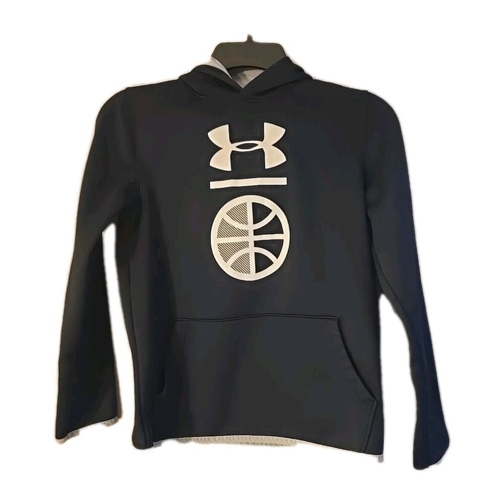 Under Armour Cold Gear Black Performance Hooded Sweatshirt Youth Boys Size Large